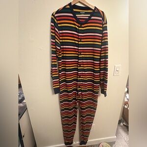 Old Navy Multicolor Striped Pajama Onesie thermal material Christmas Pajamas